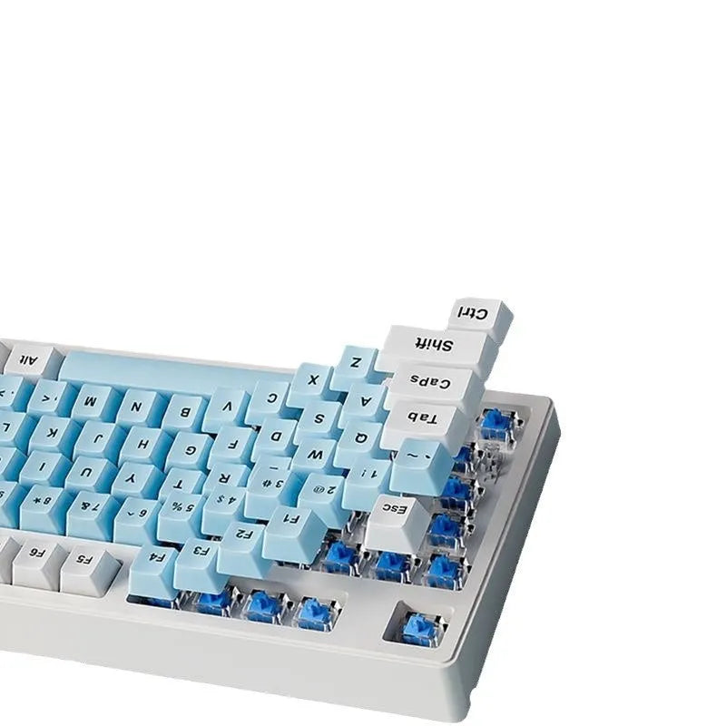Office Game wireless mechanical keyboard showing 87-key and 108-key layout options in various colours