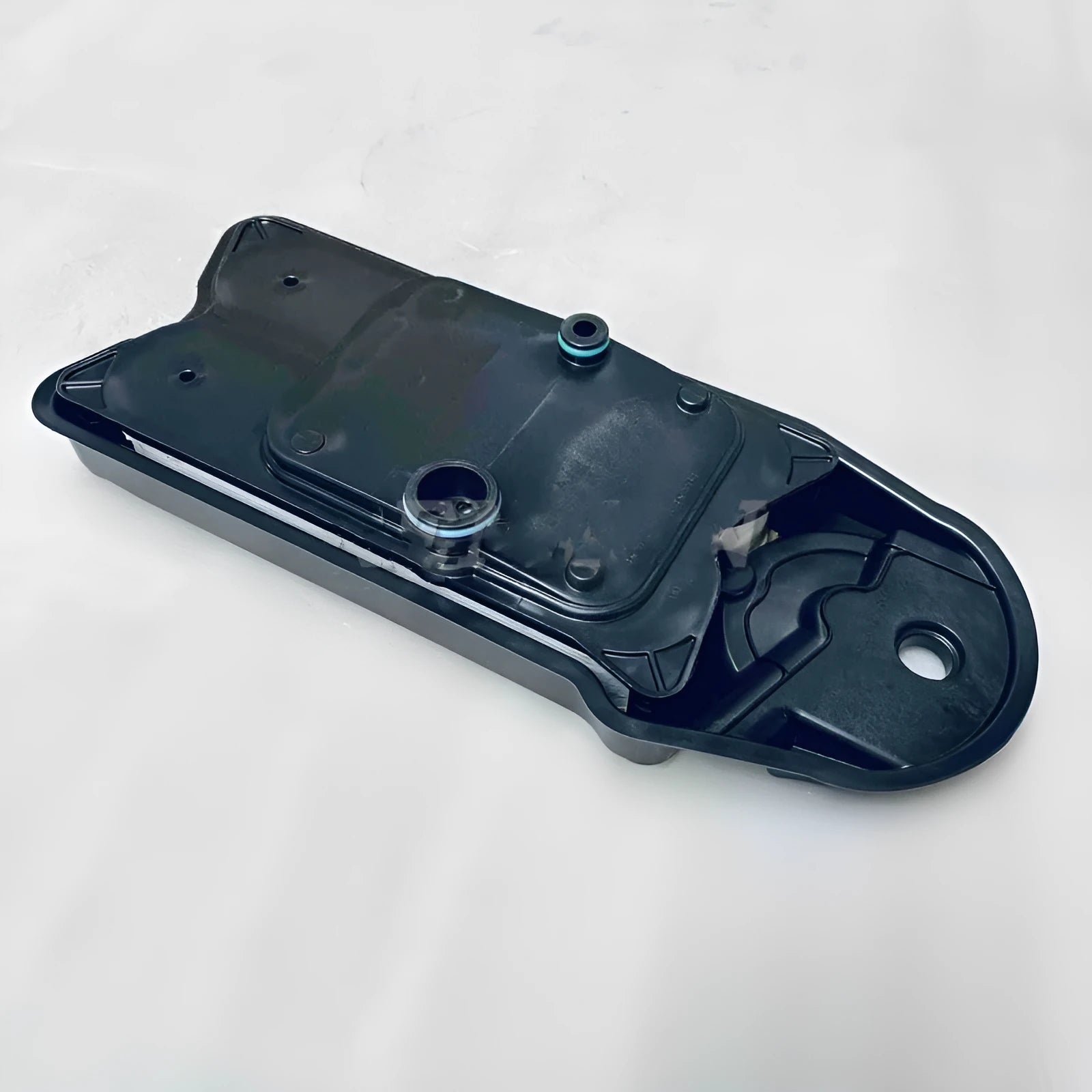Black automotive crankcase ventilation filter with polypropylene housing for PCV systems
