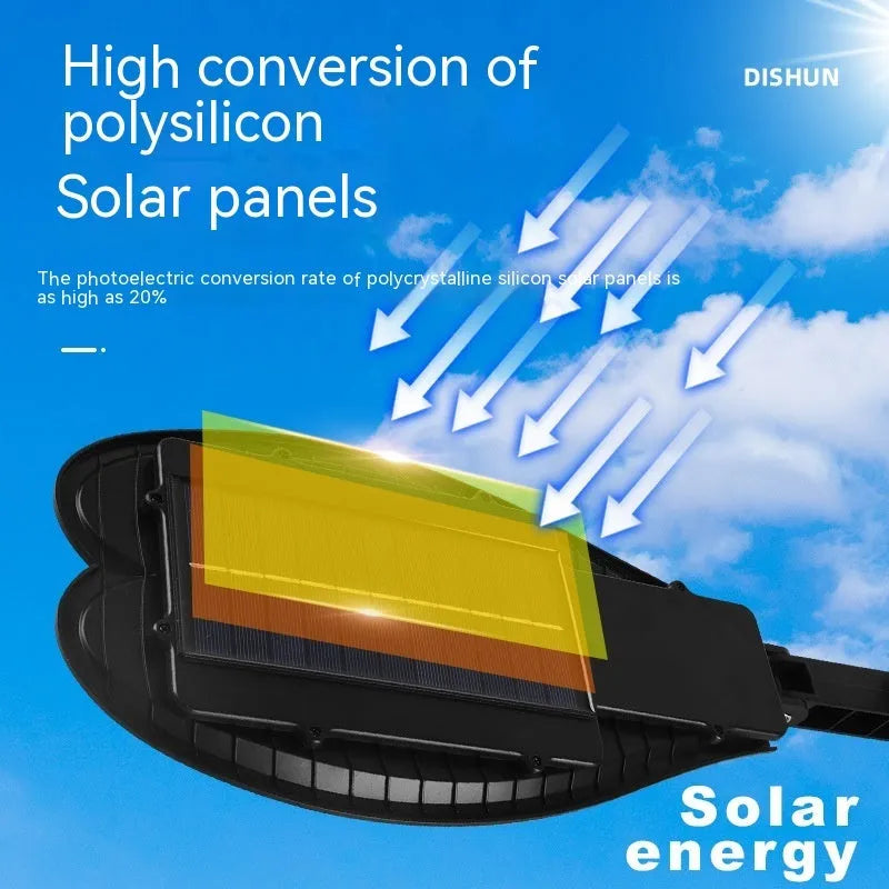 6-eye solar garden lamp with remote control, white light illumination, ABS PC weatherproof construction