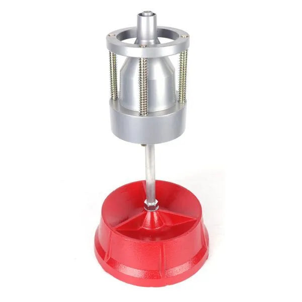 Portable wheel balancer with bull's eye level and aluminium head for 1-1/2" to 4" hubs