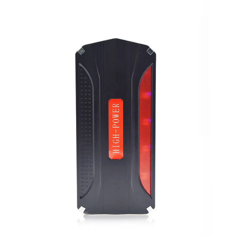 Black and red 12V vehicle emergency jump starter power bank with stated 7800mAh capacity.