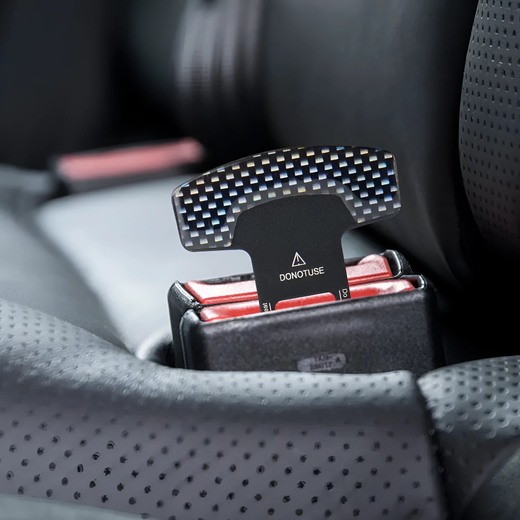 Aluminium alloy lock tongue buckle bottle opener with frosted carbon fibre finish