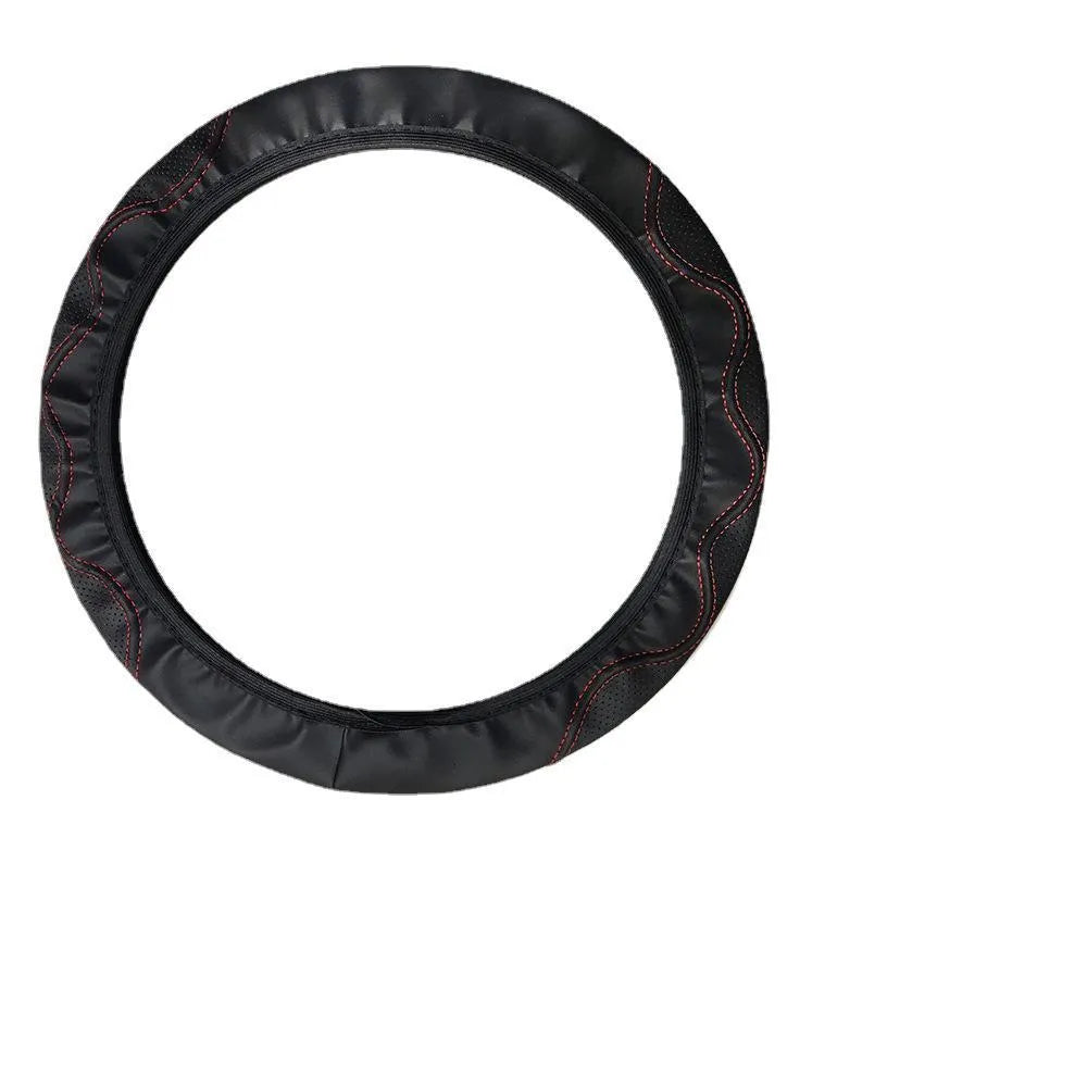 Elastic steering wheel cover with embossed corrugated pattern fitting 37-38 cm diameter wheels