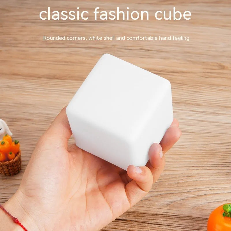 Square seven-colour night light with remote control in European style design
