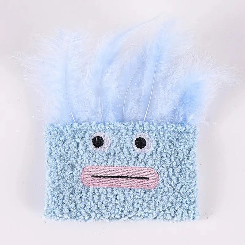 Funny big mouth explosion head shaped catnip plush toy in selected colour