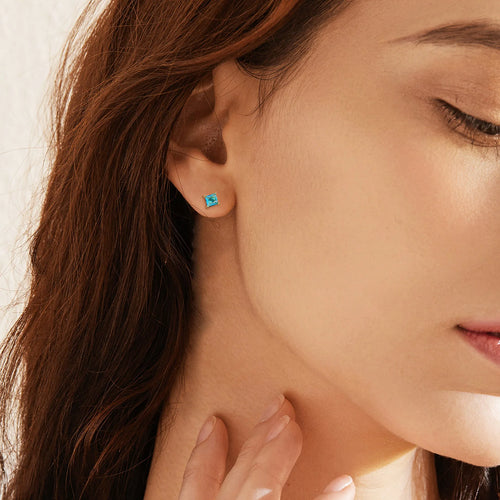 Brass gold-plated drop and pear-shaped earrings with zircon stones in candy colours