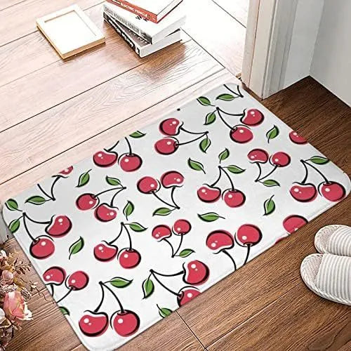 Personalised flannel floor mat in square shape with coastal starfish print and polyester fibre material