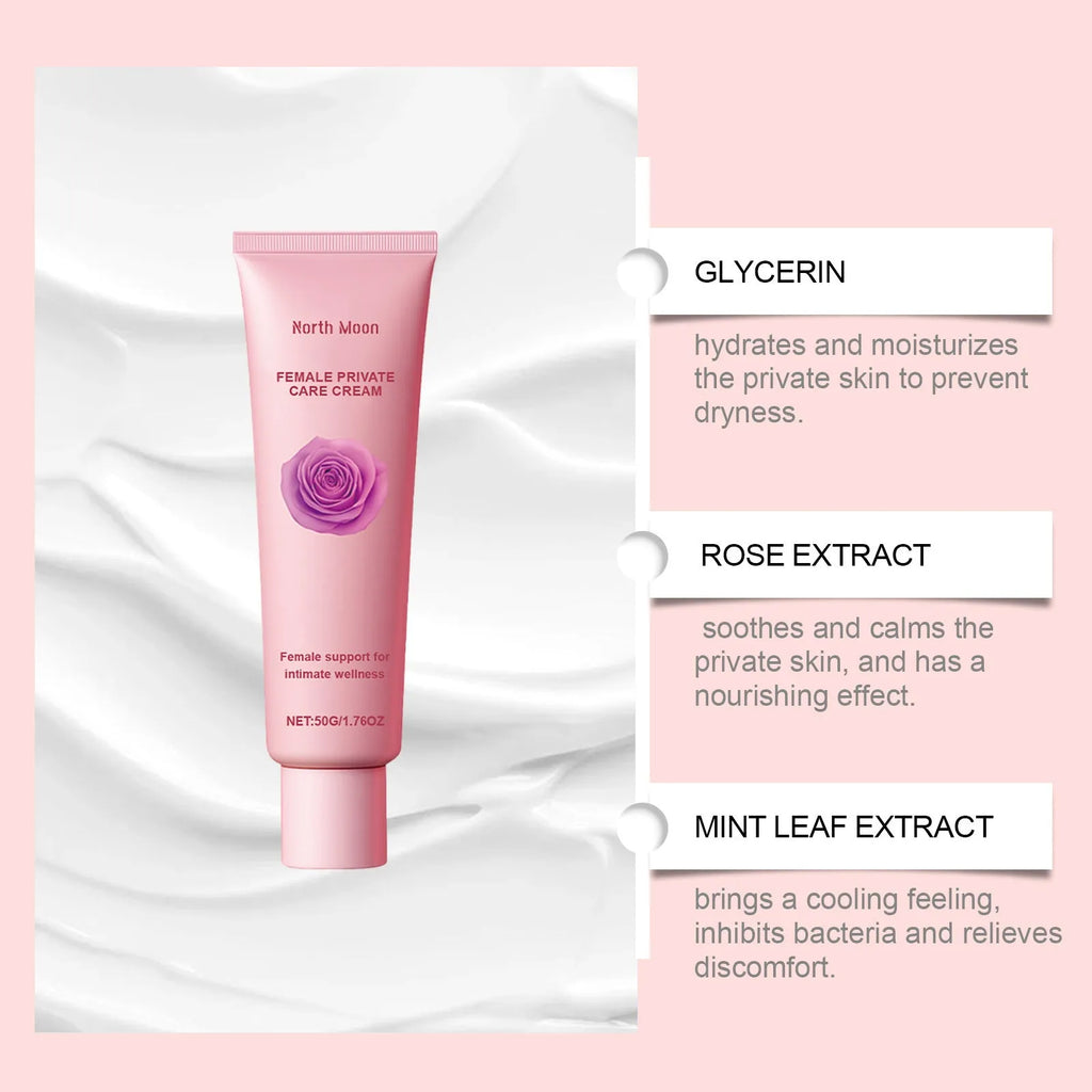 50g moisturising cream jar with rose and peppermint extract for dry skin hydration