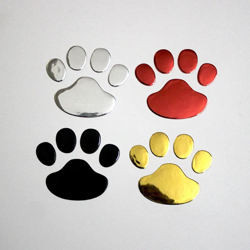 7cm long PVC car sticker with footprint design for bumper application in red, silver, gold or black colours