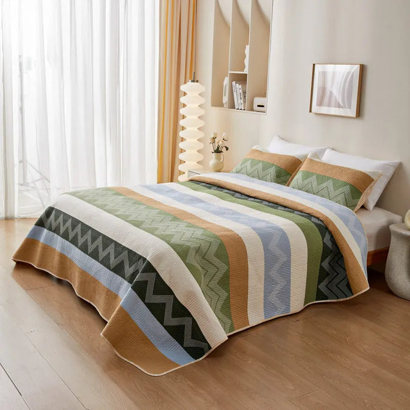 Cotton printed bed sheet set in modern simple style for 2.2 metre bed