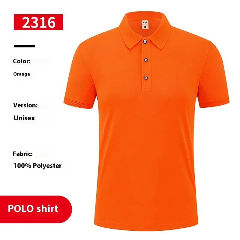 Ice silk short sleeve polo shirt pullover in six colours, shown with a polo collar and designed for logo application.