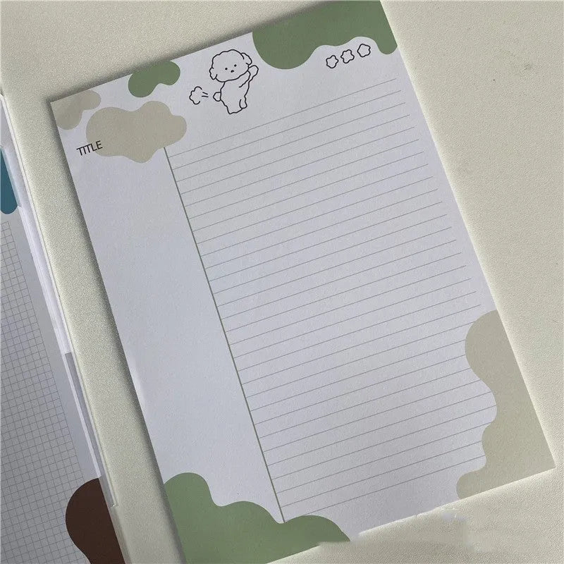 B5 sticky note pad with Wind Marshmallow Dog Korean PP Puppy illustration in pastel colours