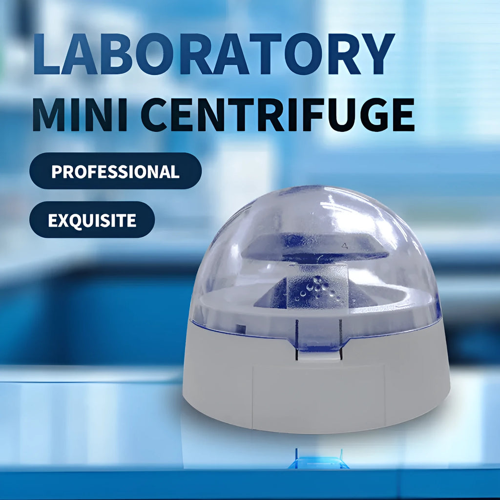 Mini laboratory centrifuge with 7000 RPM speed and compact 157x170x120mm dimensions