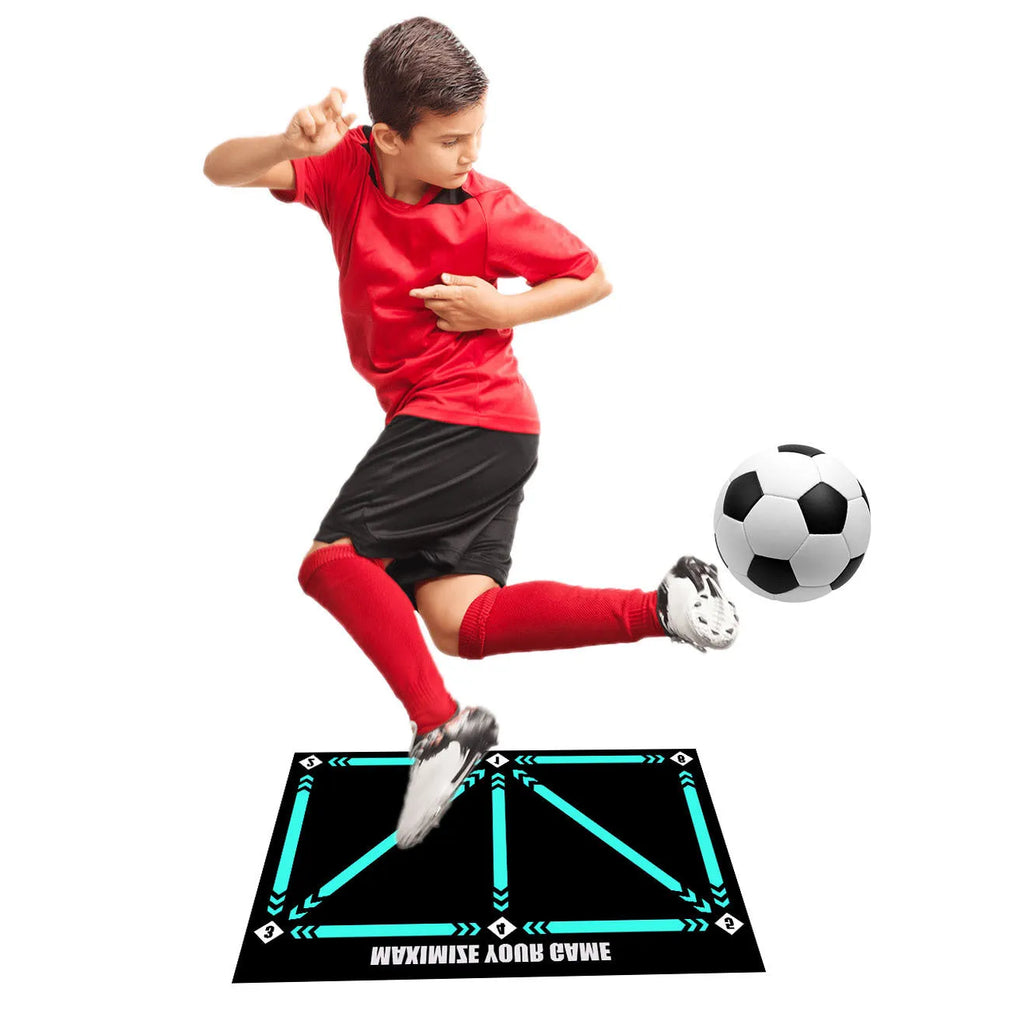 Indoor football training mat in cushion colour for skill lifting practice