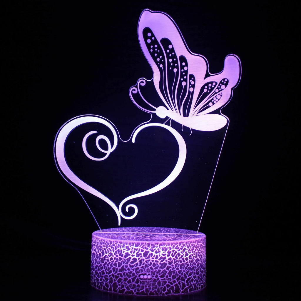 Acrylic USB table lamp with colourful touch controls on ABS base