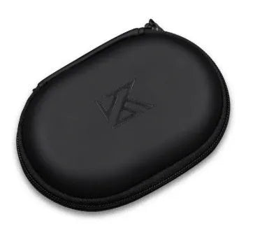 Black oval leather earphone storage bag with zip closure for EDX PRO and compatible models