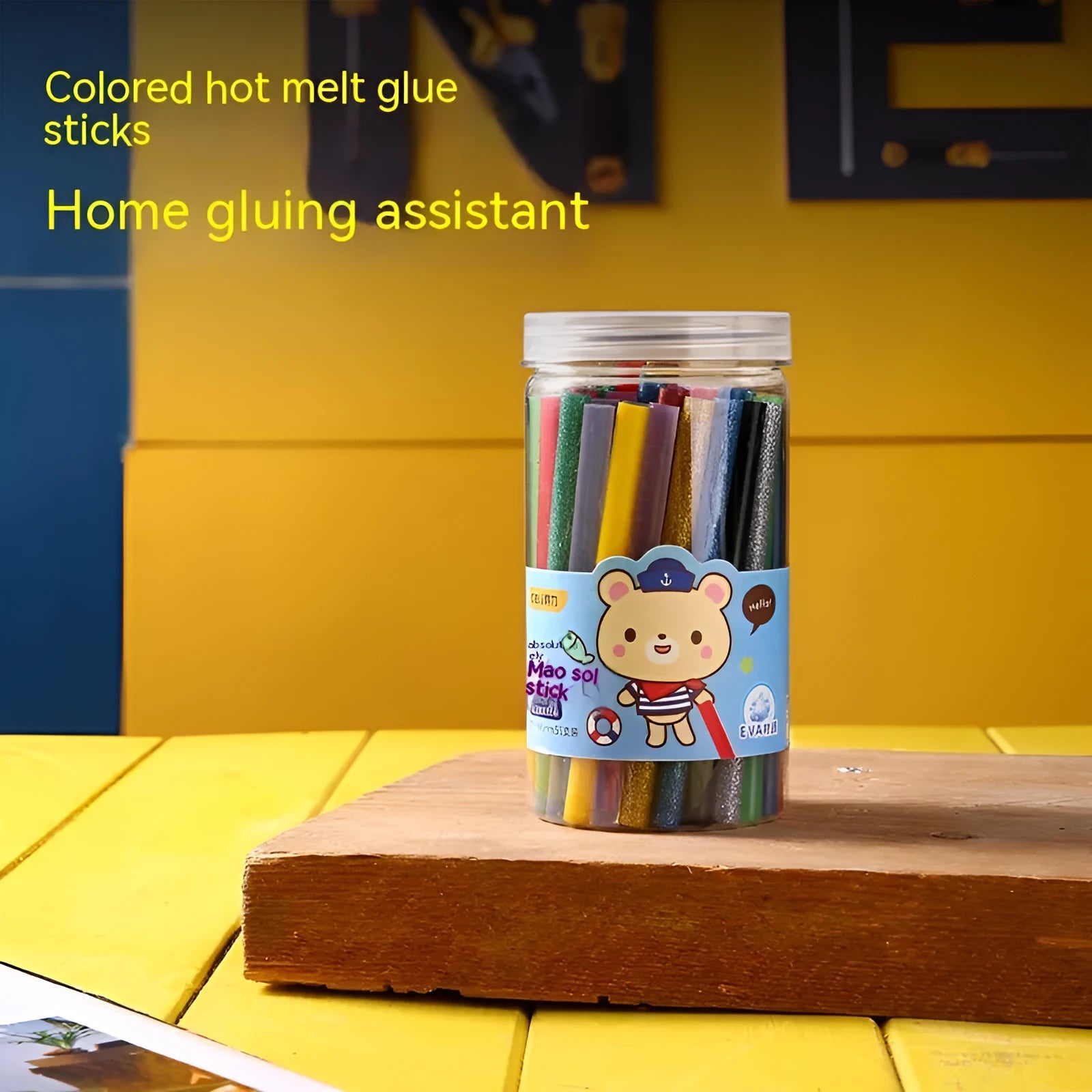 55 transparent hot melt glue sticks in pack with 7mm diameter for glue gun refills