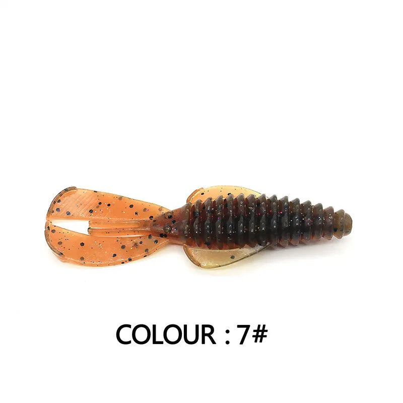 PVC soft plastic fishing lure in two sizes: a smaller 8cm and a larger 12cm model, shown in a selection of colour variations.