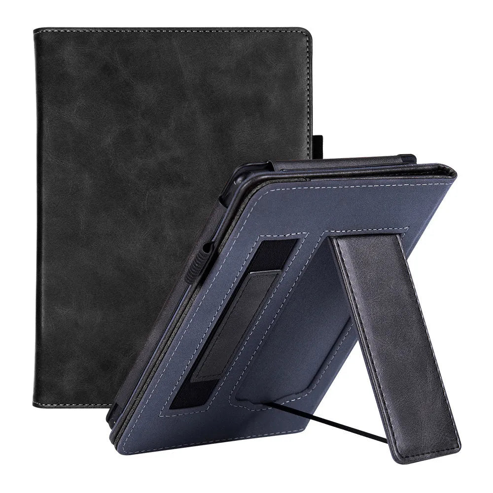 Kindle Paperwhite 11 fabric case with wrist strap bracket in calf leather construction