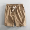Men's striped cotton casual shorts with elastic mid waist in multiple colour options