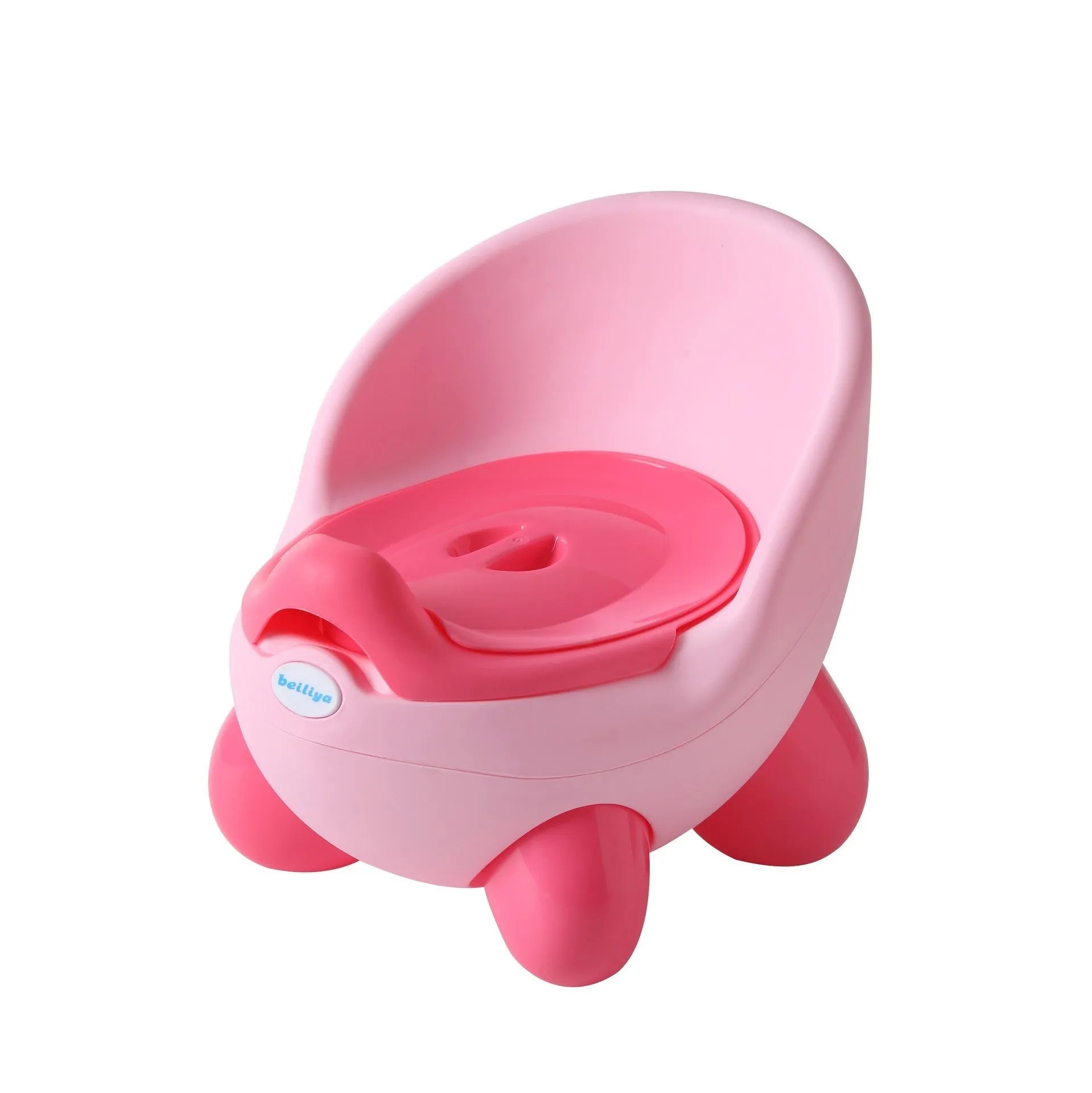 Colourful plastic baby potty training toilet stool for toddlers in red, green, blue, pink, and light blue.