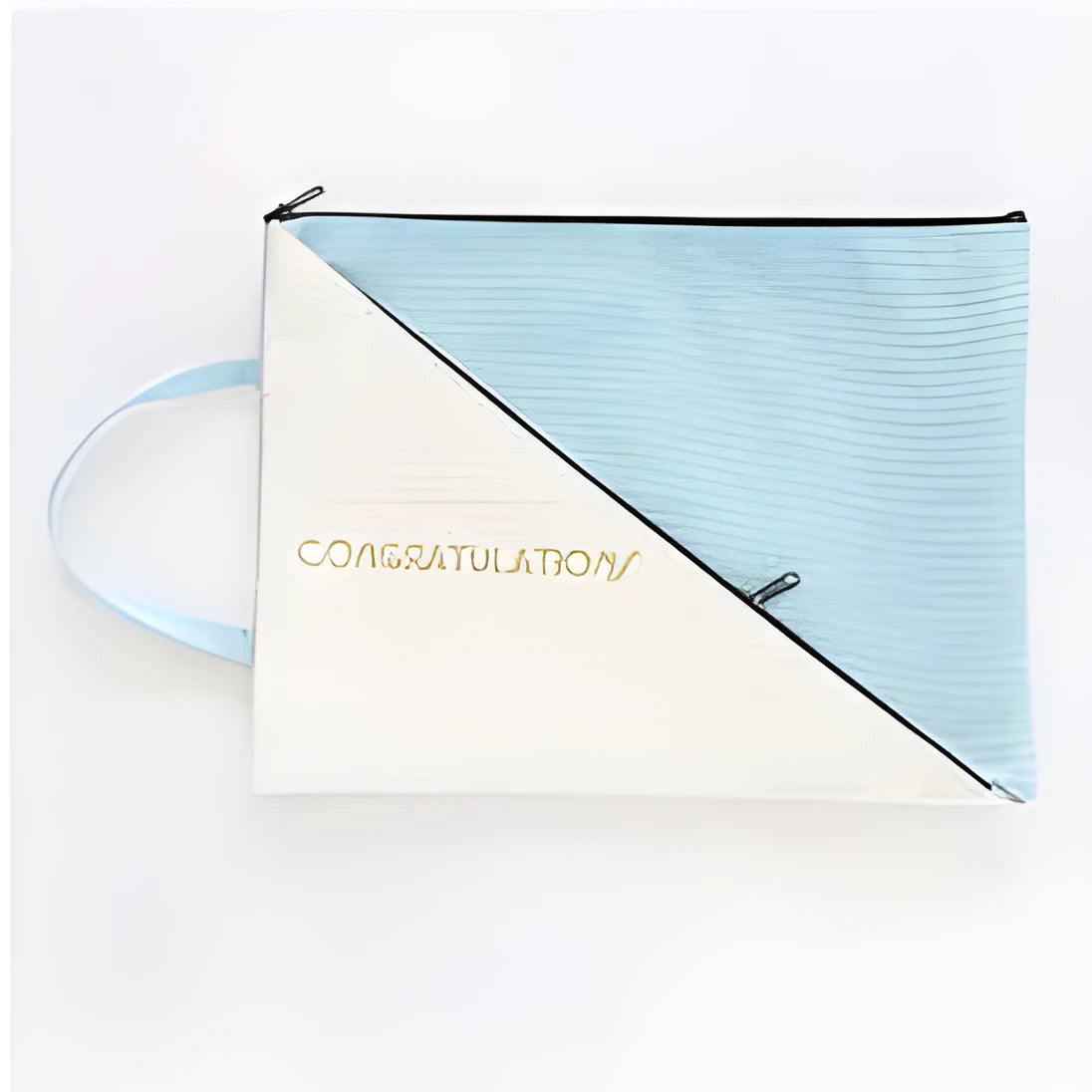 Blue double-layer Oxford cloth document storage bag with zipper closure for test papers