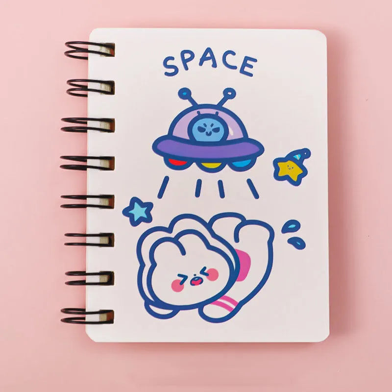 Astronaut series flipper notebook with compact 10.5x8cm size and space-themed cover designs