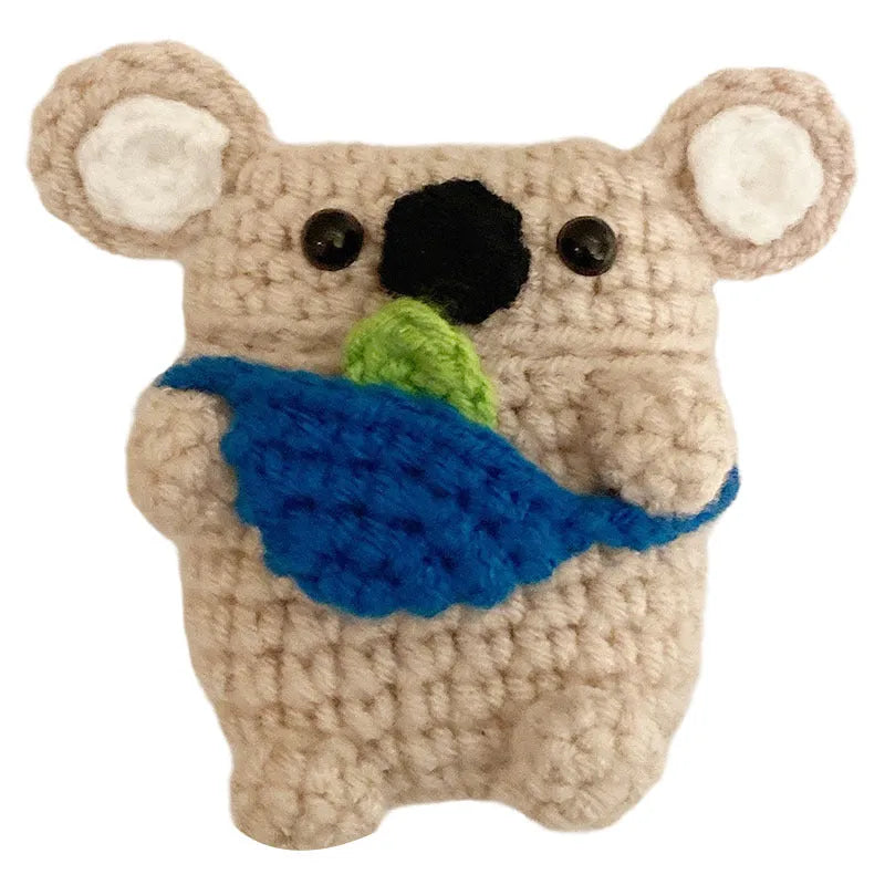 Handmade knitted koala bear backpack design protective sleeve for Apple AirPods case