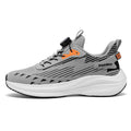 Men's low-top casual running shoes in black with Fly-kit mesh upper, rotating buckle, and lace-up front.