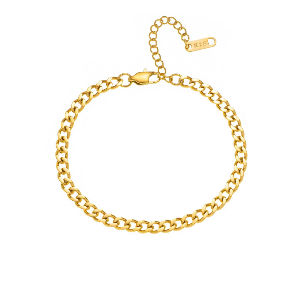 Gold and silver electroplated titanium steel necklace with number and letter pendants on 40.5cm chain
