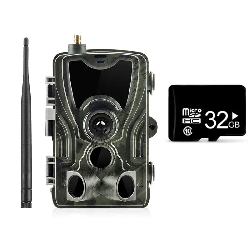 Outdoor waterproof surveillance camera in camouflage finish with wide-angle lens