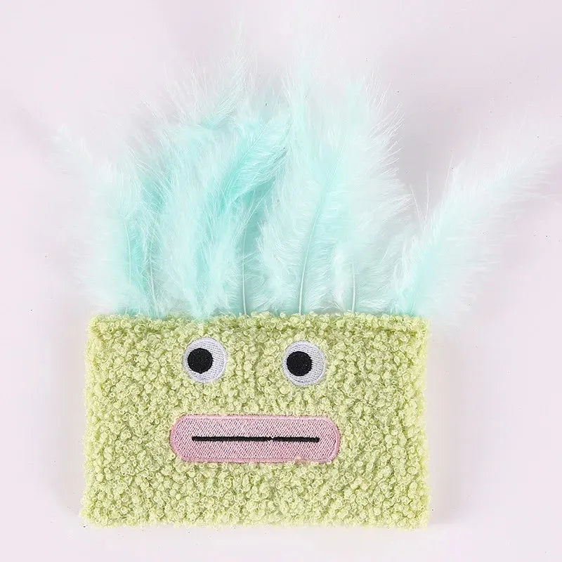 Funny big mouth explosion head shaped catnip plush toy in selected colour
