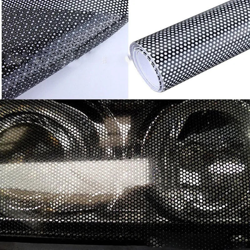 Perforated mesh automotive colour changing plastic film roll measuring 30cm by 106cm