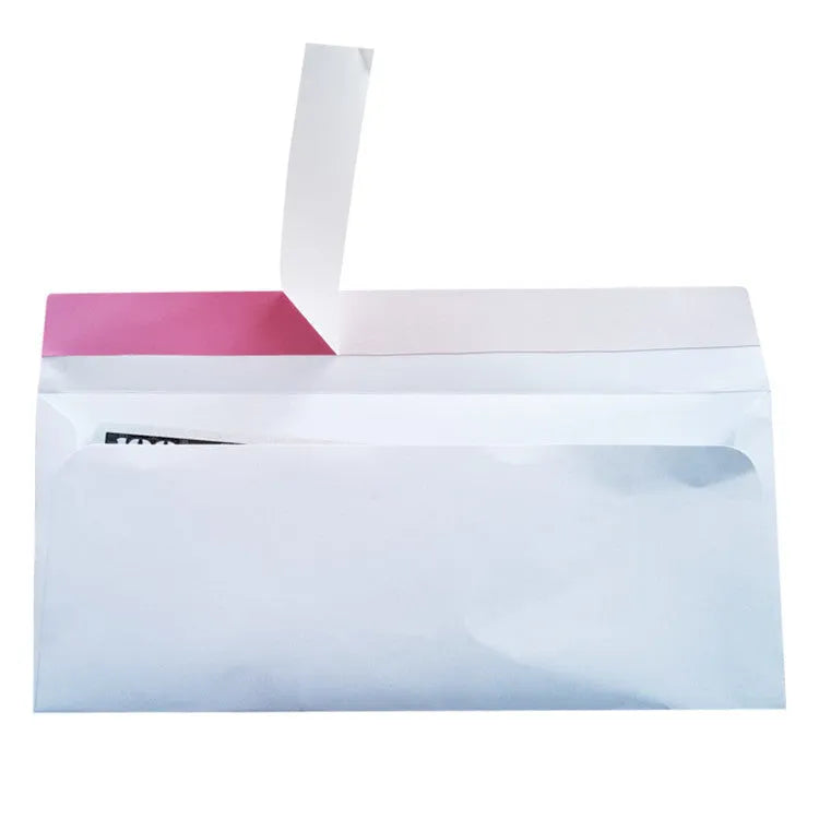 Blue anti-opening confidential envelope with self-adhesive security packaging measuring 105x240mm