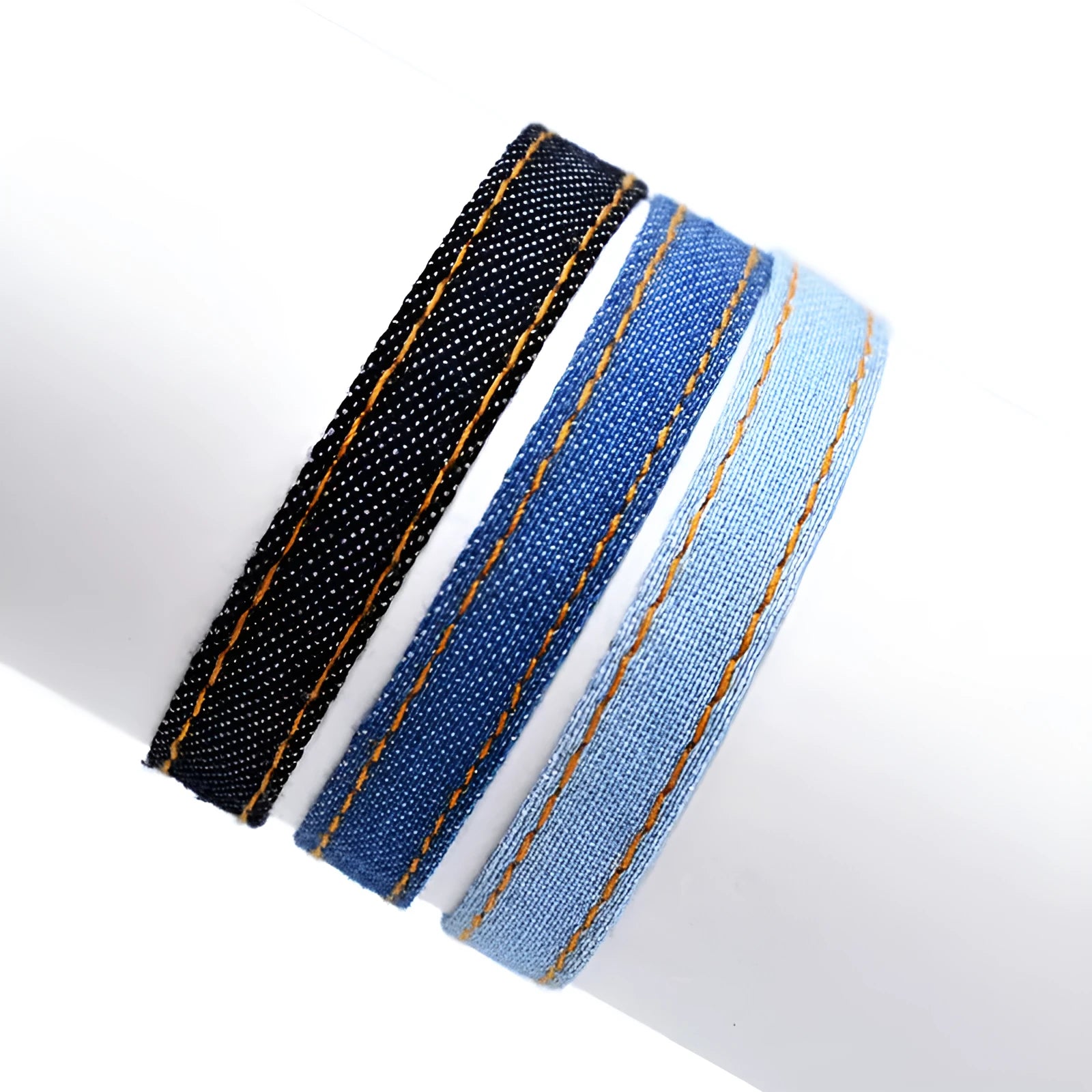 Denim fabric bracelet carrying strap in national style with cute design