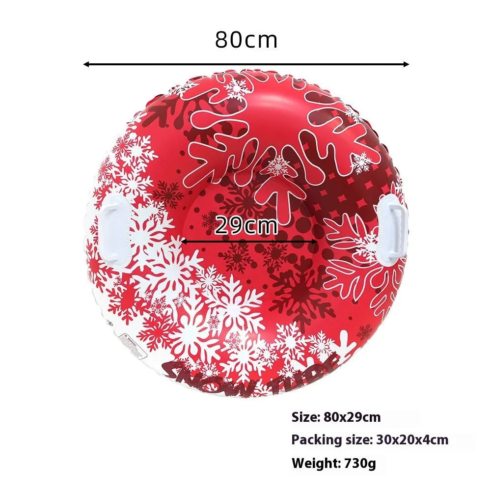 Outdoor PVC winter ski ring toy in printed design for snow play