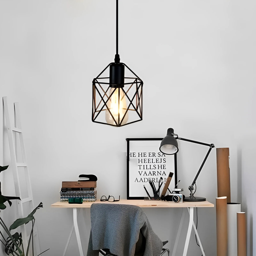 American country decorative light with iron shade in multiple head configurations