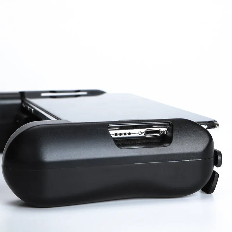 Black Bluetooth mobile gaming controller with cooling fan for Apple iOS iPhone compatibility