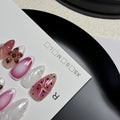 Hand-painted three-dimensional nail beauty patches with embossed candy patterns in almond shape