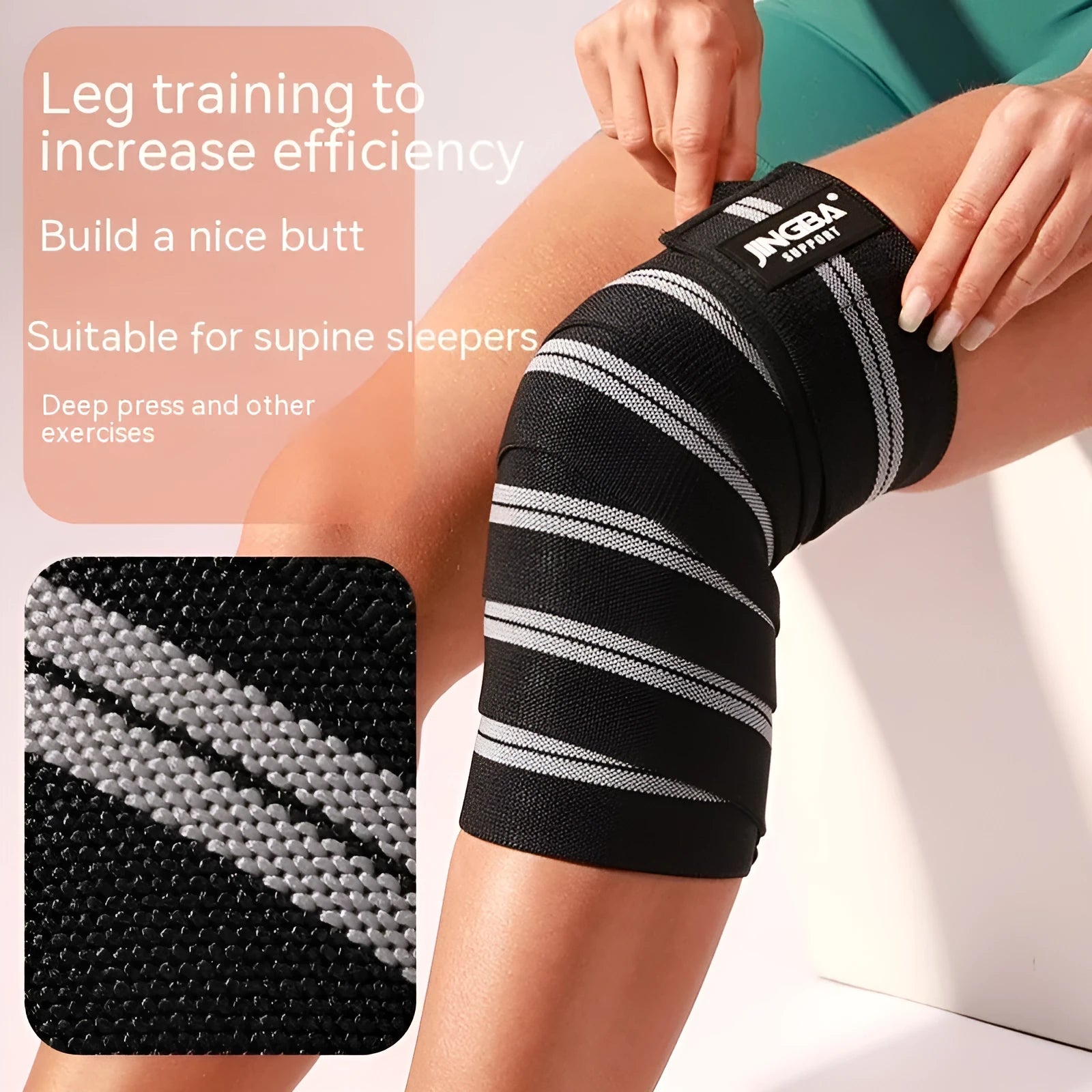 Adult adjustable sports knee pads in blue, grey, red and yellow colours for weightlifting and cycling protection