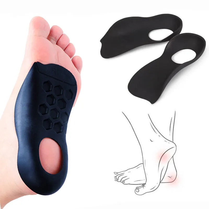 Varus correction arch support insoles in three colours with TPR construction