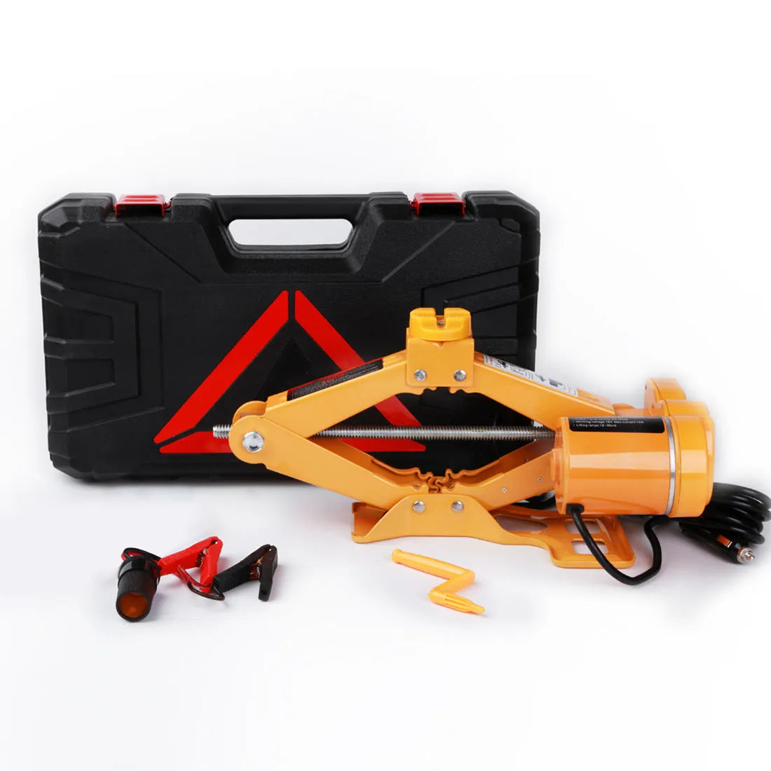 Electric hydraulic jack kit with 2 tonne capacity and 120-350mm height range