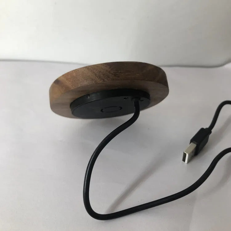 60mm round wireless charger for embedded furniture installation with Qi charging