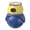 Morandi yellow and blue plastic owl tumbler cat puzzle feeder toy