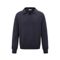 Man wearing a loose beige acrylic blend pullover sweater for casual leisure.