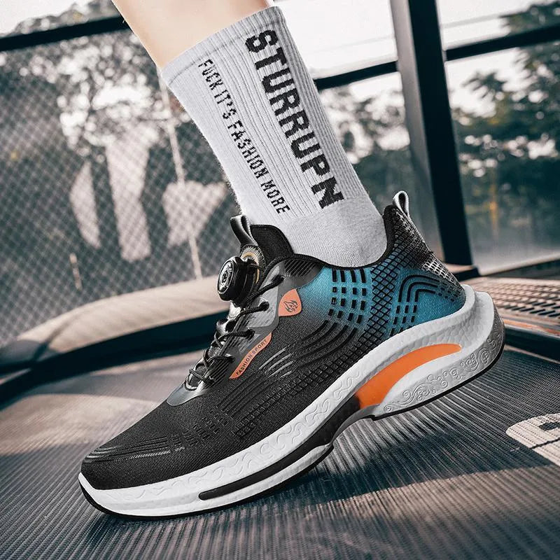 Men's low-top mesh sneakers with rotating buckle closure in multiple colour options