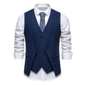Men’s retro fake two-piece slim-fit vest coat in dark gray for formal banquet wear