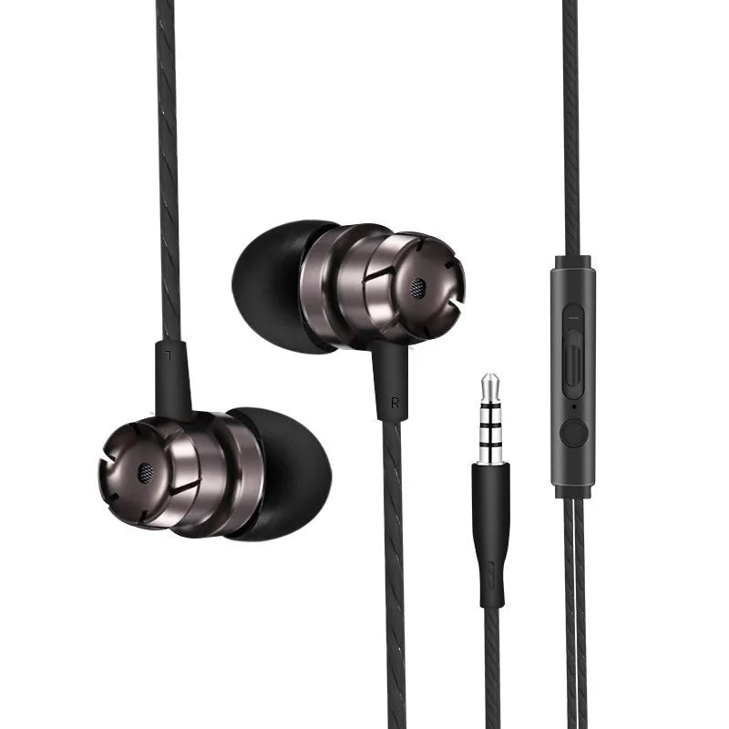 Metal turbo in-ear headphones with microphone and 3.5mm plug in various colours