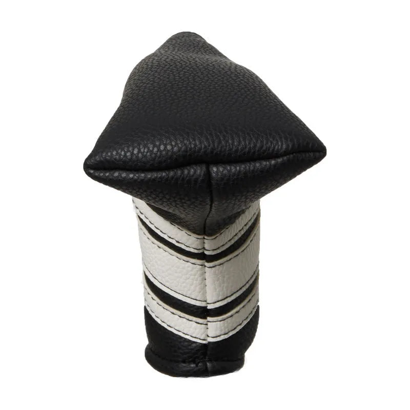 Black PU leather golf push rod cover sleeve for club protection