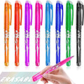 Heat-erasable gel pens with plastic shells and stainless steel nibs in 0.5mm or 0.7mm sizes